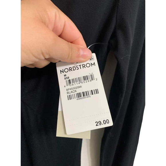 BP. V Neck Long Sleeve Black Mini Dress Size Medium - Picture 3 of 5